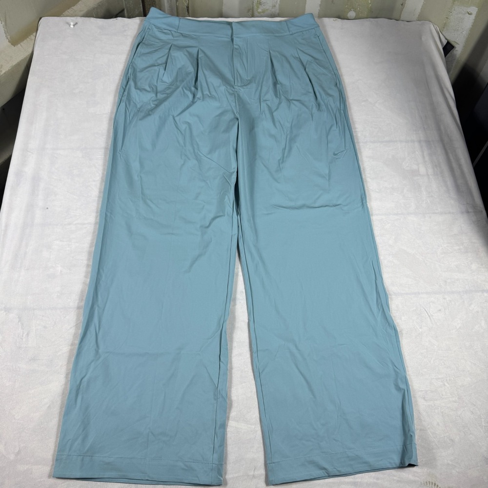 NWT Nike Dri-Fit Bliss Womens Trouser Pants Light Blue Pleated Wide Leg Size XL